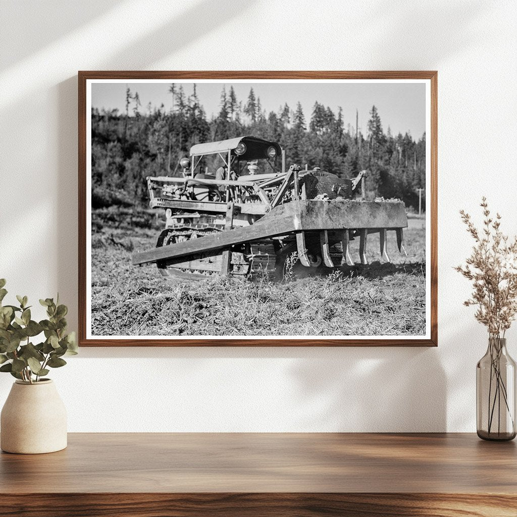 Bulldozer Working on Farm in Lewis County Washington 1939 - Available at KNOWOL