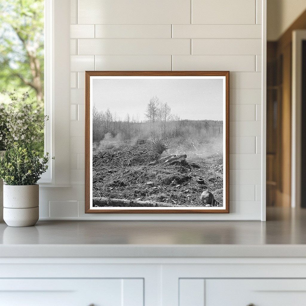 Burning Brush on Sando Evanoffs Farm Michigan 1937 - Available at KNOWOL