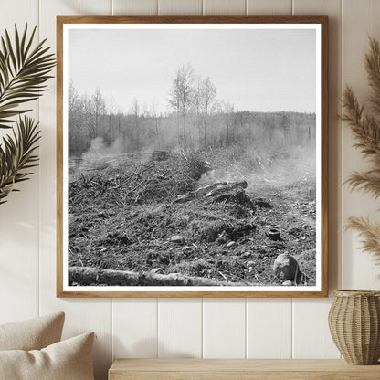 Burning Brush on Sando Evanoffs Farm Michigan 1937 - Available at KNOWOL