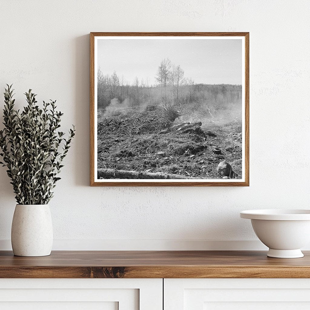 Burning Brush on Sando Evanoffs Farm Michigan 1937 - Available at KNOWOL