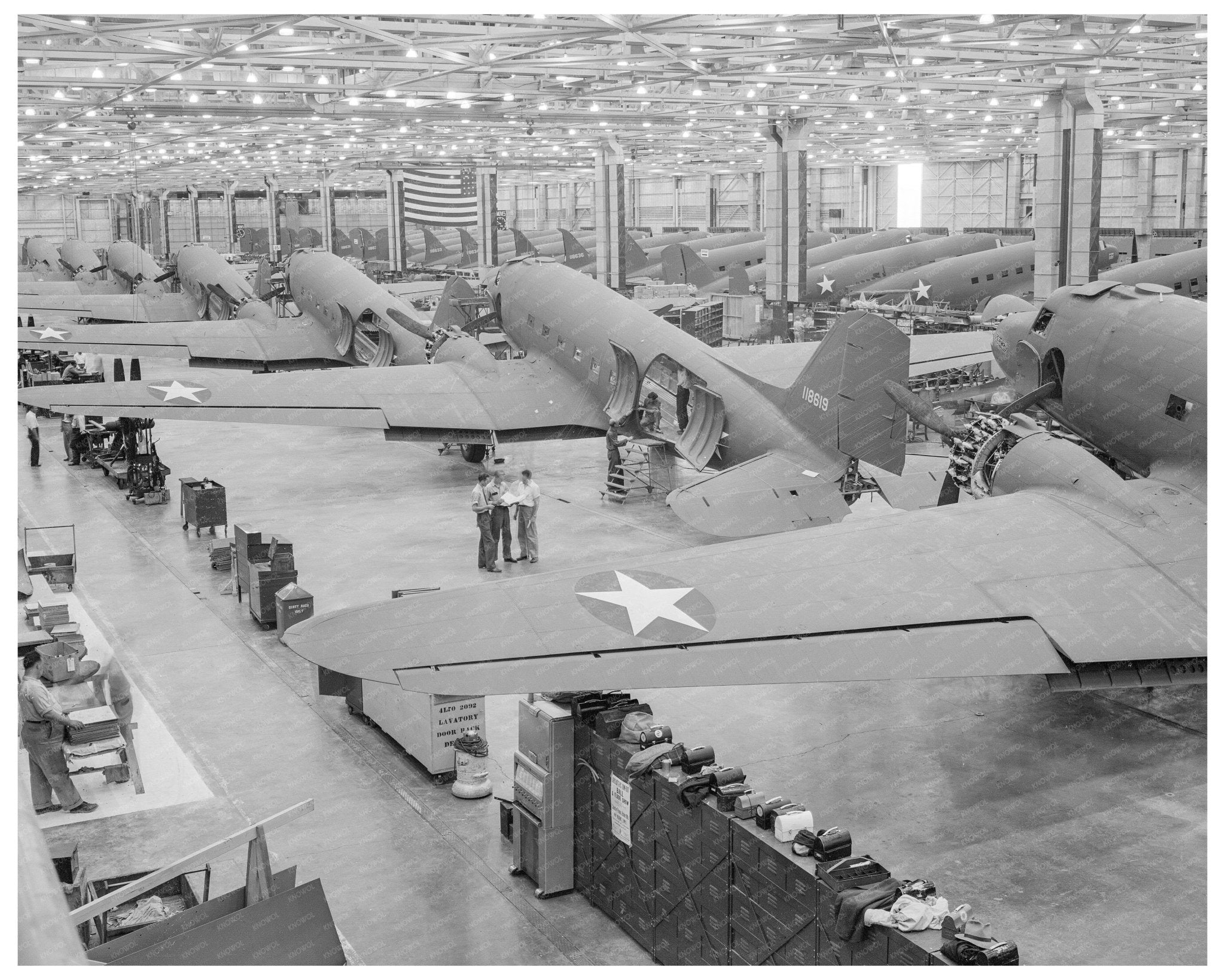 C - 47 Transport Plane Production Long Beach California 1942 - Available at KNOWOL