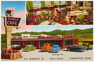 Panguitch, UT: Flying M Café, U.S. Highway 89... Gateway to Bryce Canyon... Panguitch