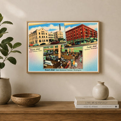 Coeur d'Alene, WA: Desert Hotel, Coeur d'Alene, Idaho. Pacific Hotel, Spokane, Washington. Desert Hotel, Oasis Restaurant, Spokane
