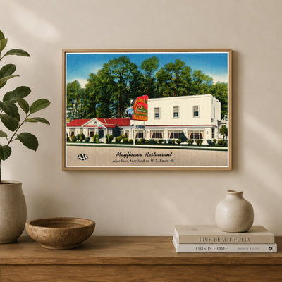 Mayflower Restaurant, Aberdeen, Maryland on U. S. Route 40 — Vintage Maryland Postcard