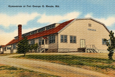 Gymnasium at Fort George G. Meade, MD — Vintage Maryland Postcard