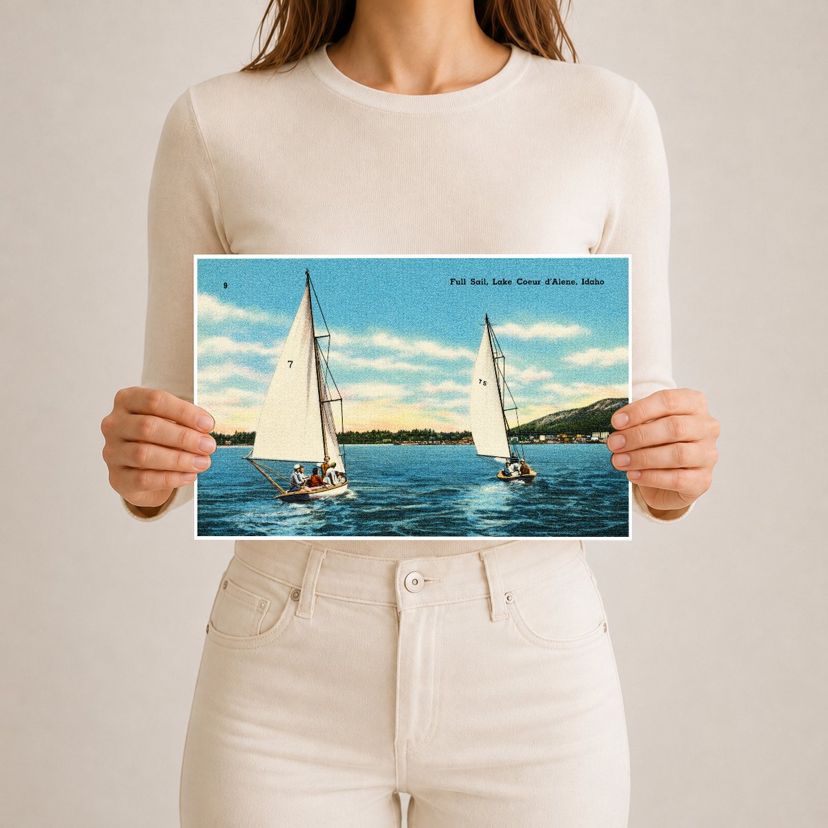 Coeur d'Alene Lake, ID: Full sail, Lake Coeur d'Alene