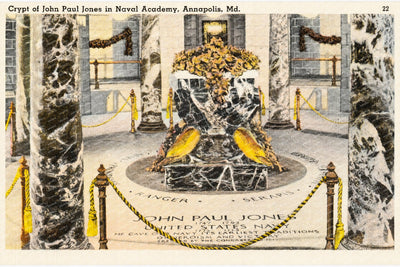 Crypt of John Paul Jones in Naval Academy, Annapolis, MD — Vintage Maryland Postcard