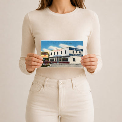 George's Restaurant, located at Elkton, Maryland on U. S. Route 40 — Vintage Maryland Postcard