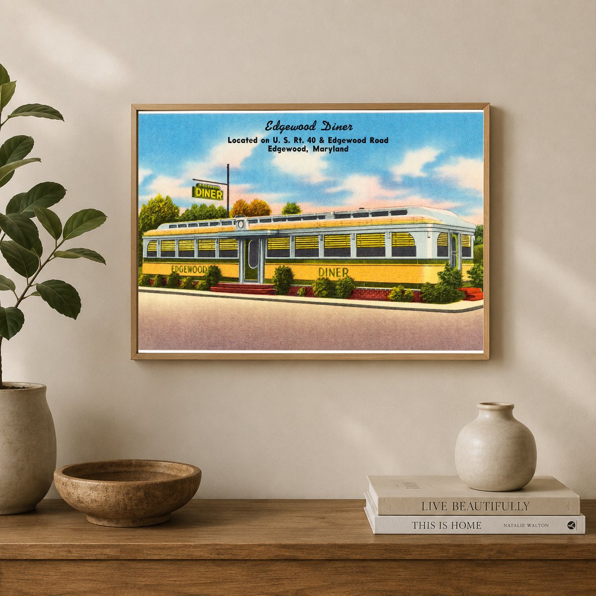 Edgewood Diner, located on U. S. Rt. 40 & Edgewood Road, Edgewood, Maryland — Vintage Maryland Postcard