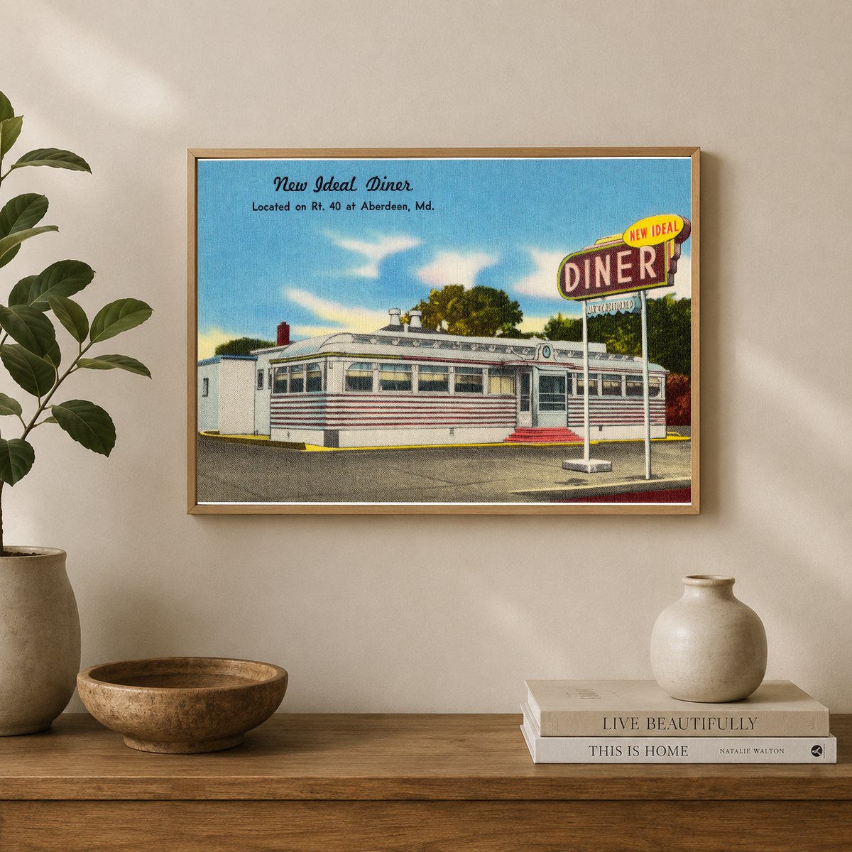 New Ideal Diner, located on Rt. 40 at Aberdeen, MD — Vintage Maryland Postcard