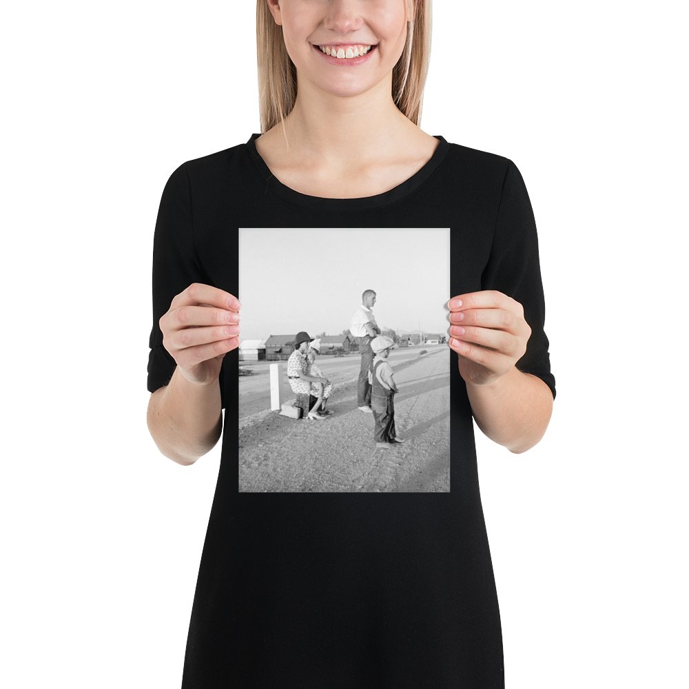 CA - Drought - stricken Oklahoma family migrating to Bakersfield, California, stuck on the highway near Indio, 1936 - Available at KNOWOL