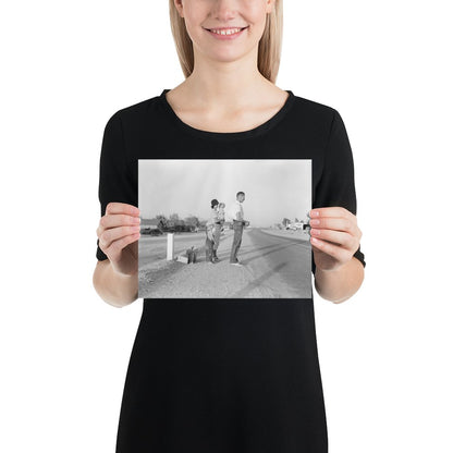 CA - Drought - stricken Oklahoma family migrating to Bakersfield, stuck on highway near Indio, 1936 - Available at KNOWOL