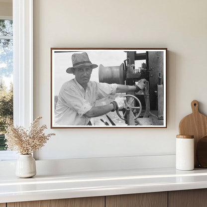 Cable Tool Driller in Seminole Oil Field Oklahoma 1939 - Available at KNOWOL