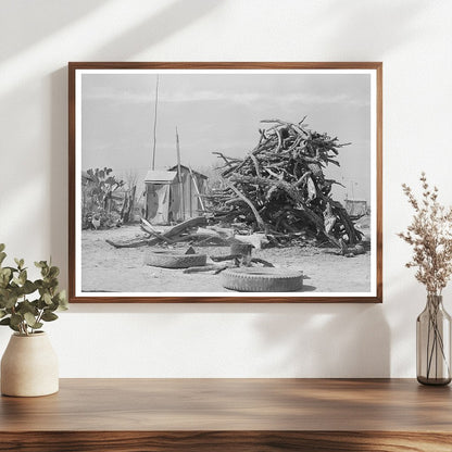 Cactus and Wood Pile in Crystal City Texas 1939 - Available at KNOWOL