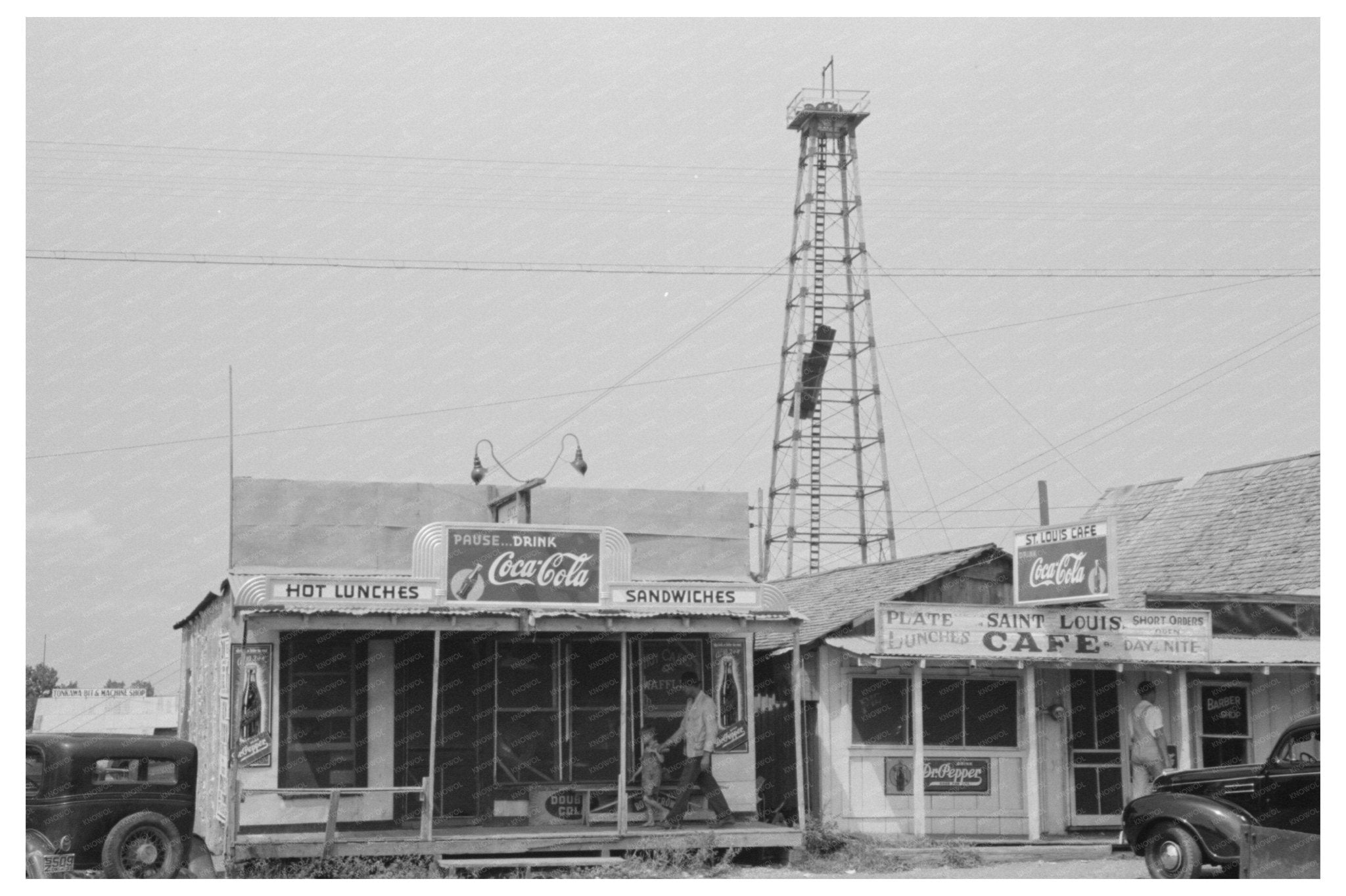 Cafes on Main Street Saint Louis Oklahoma August 1939 - Available at KNOWOL