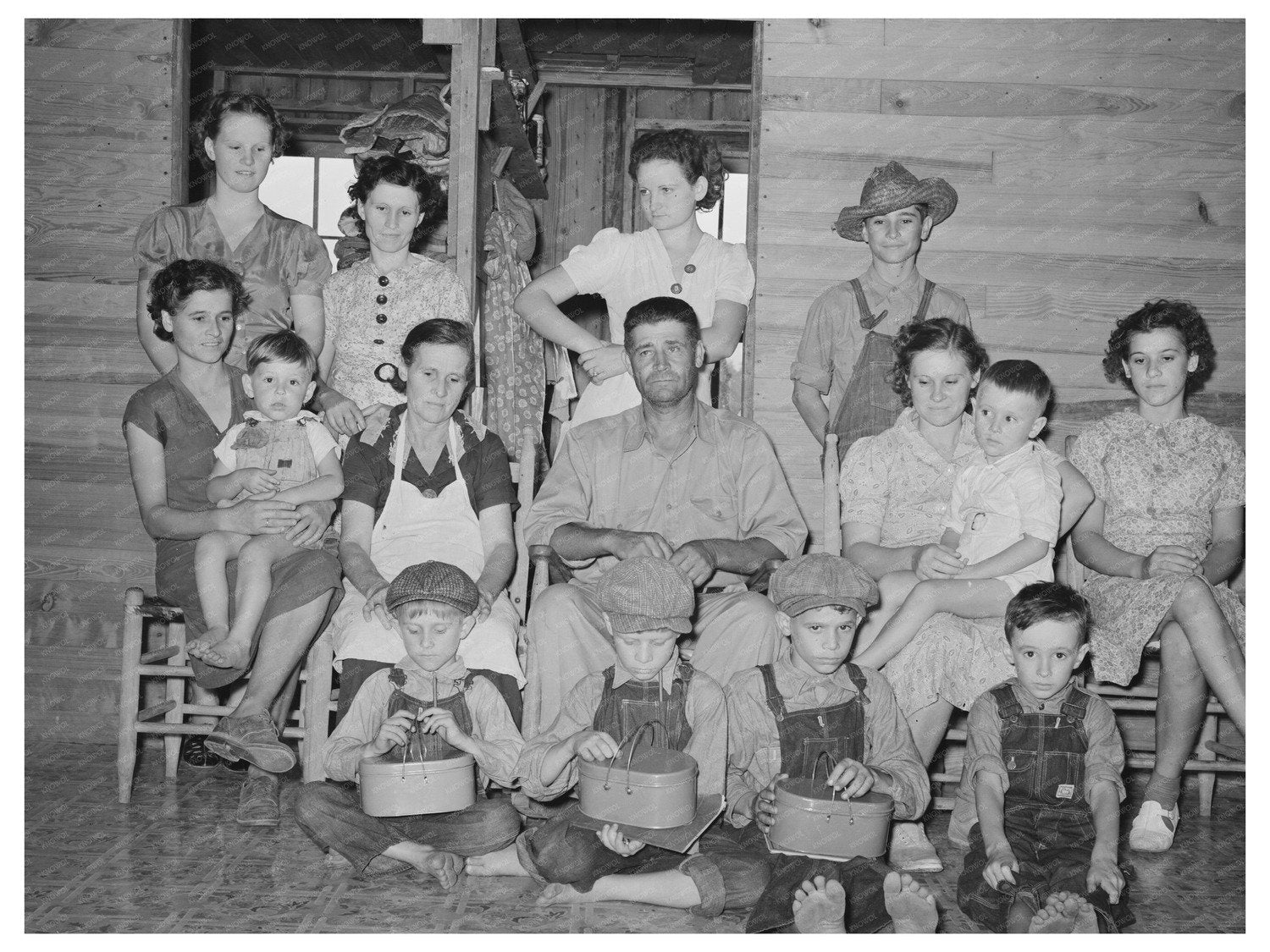 Cajun Family on Farm in Acadia Parish 1938 - Available at KNOWOL