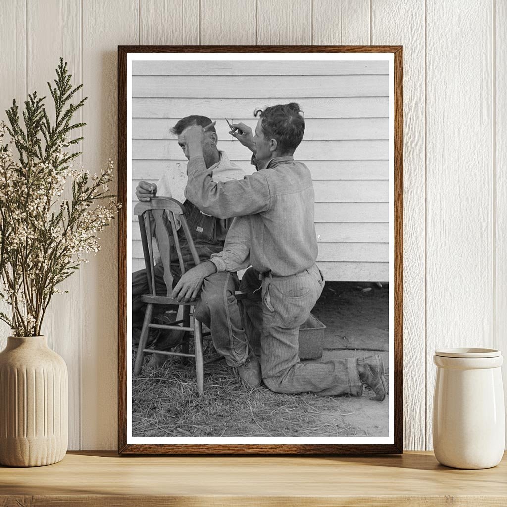 Cajun Farmers Haircut Scene New Iberia Louisiana 1938 - Available at KNOWOL