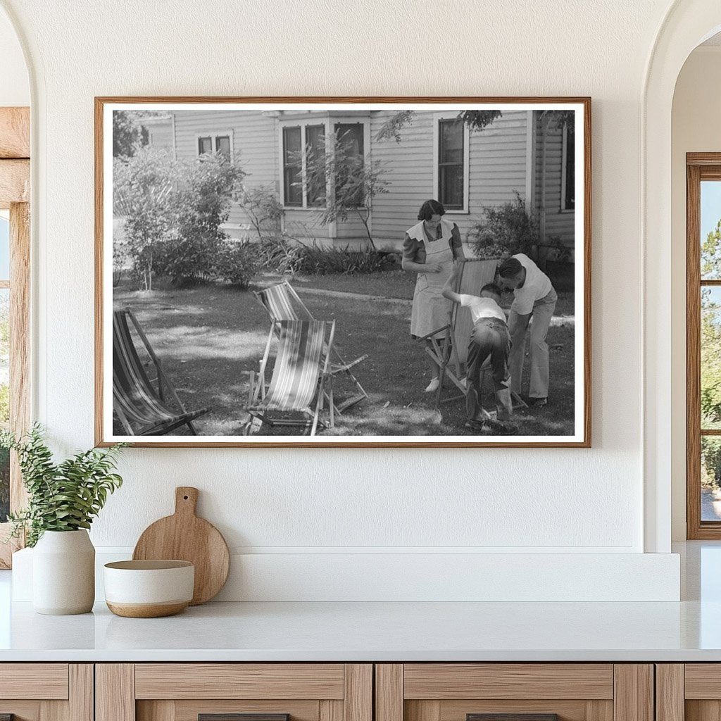 Caldwell Idaho Deck Chairs Lawn Scene July 1941 - Available at KNOWOL