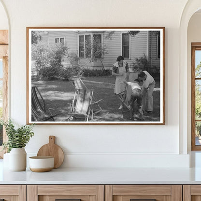 Caldwell Idaho Deck Chairs Lawn Scene July 1941 - Available at KNOWOL