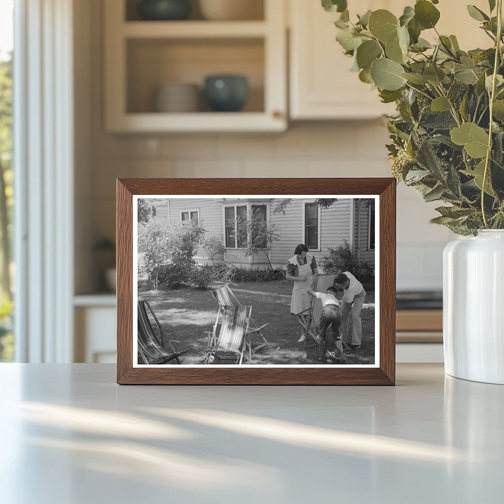 Caldwell Idaho Deck Chairs Lawn Scene July 1941 - Available at KNOWOL