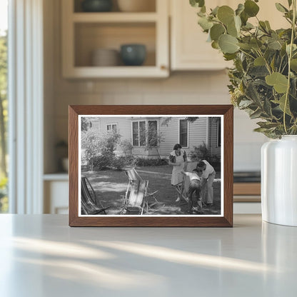 Caldwell Idaho Deck Chairs Lawn Scene July 1941 - Available at KNOWOL