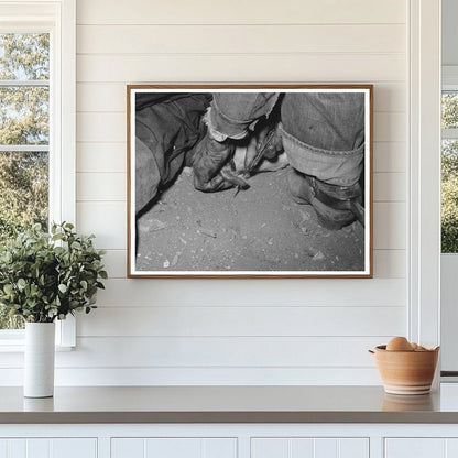 Calf Horn Burning Roundup Scene Marfa Texas 1939 - Available at KNOWOL