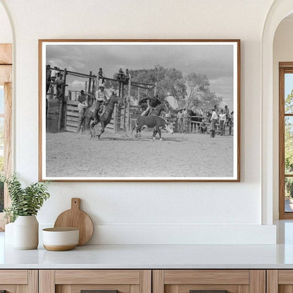 Calf Roping Event Rodeo Quemado New Mexico 1940 - Available at KNOWOL