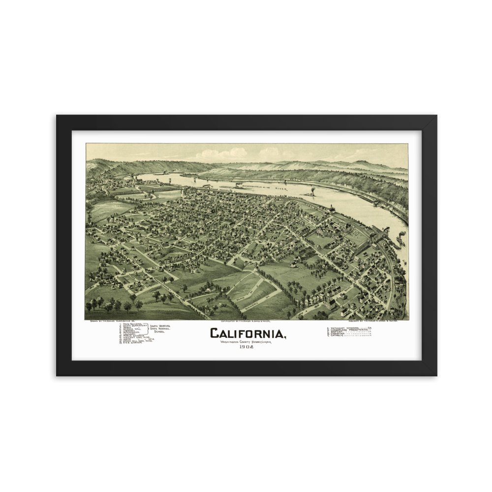 California, PA 1902 Framed - Available at KNOWOL