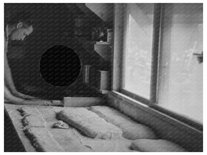 Camp Cook Blowing Dinner Horn Effie Minnesota 1937 - Available at KNOWOL