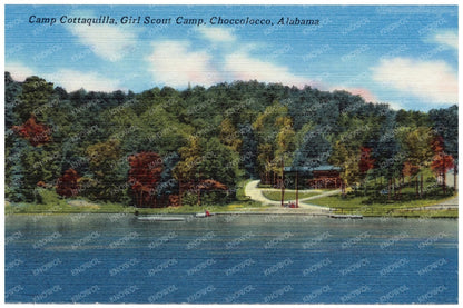 Camp Cottaquilla Girl Scout Camp Postcard Alabama 1930 - 1945 - Available at KNOWOL