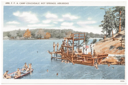 Camp Couchdale Postcard Hot Springs Arkansas 1930 - 1945 - Available at KNOWOL