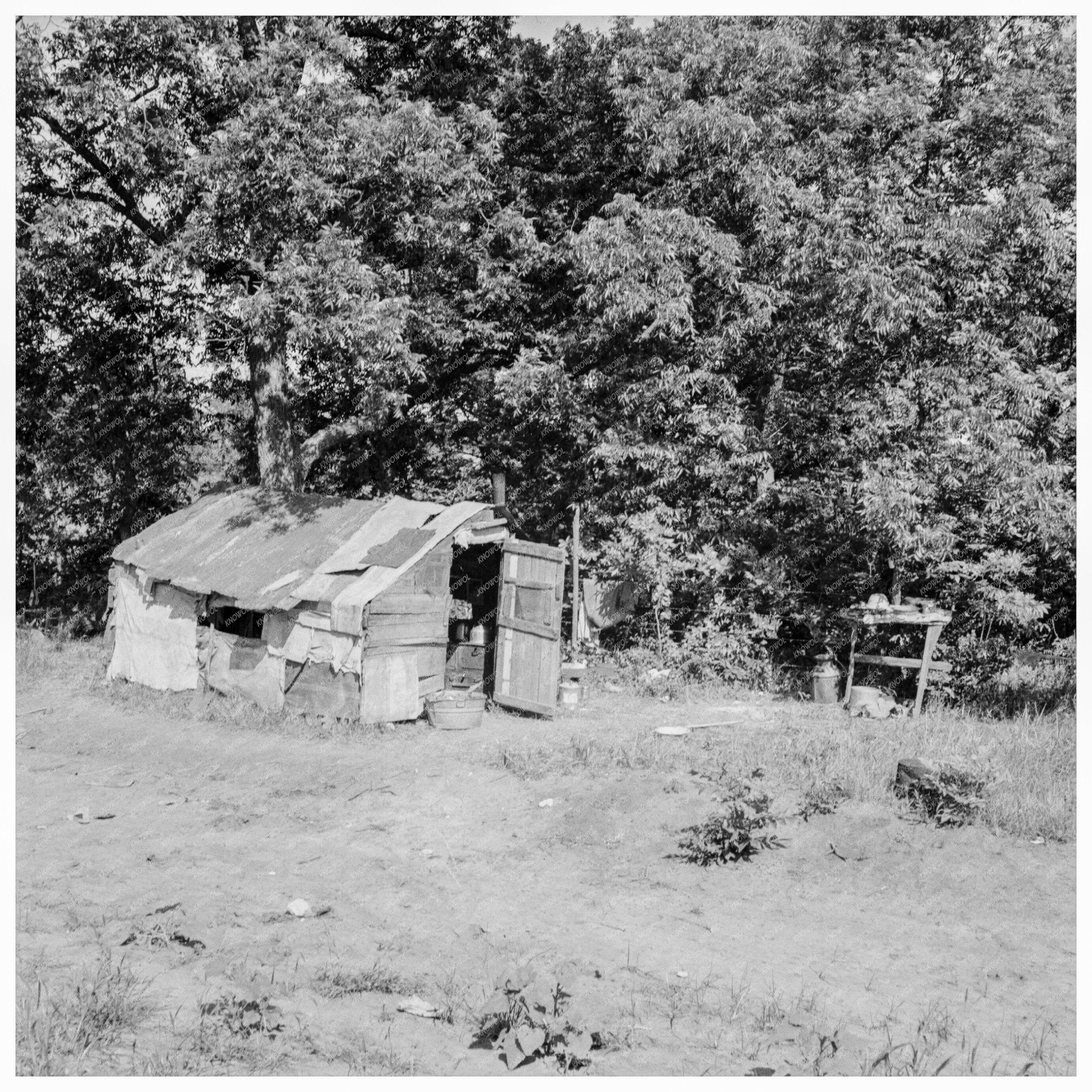 Camping Family Along U.S. Highway 63 Oklahoma May 1937 - Available at KNOWOL