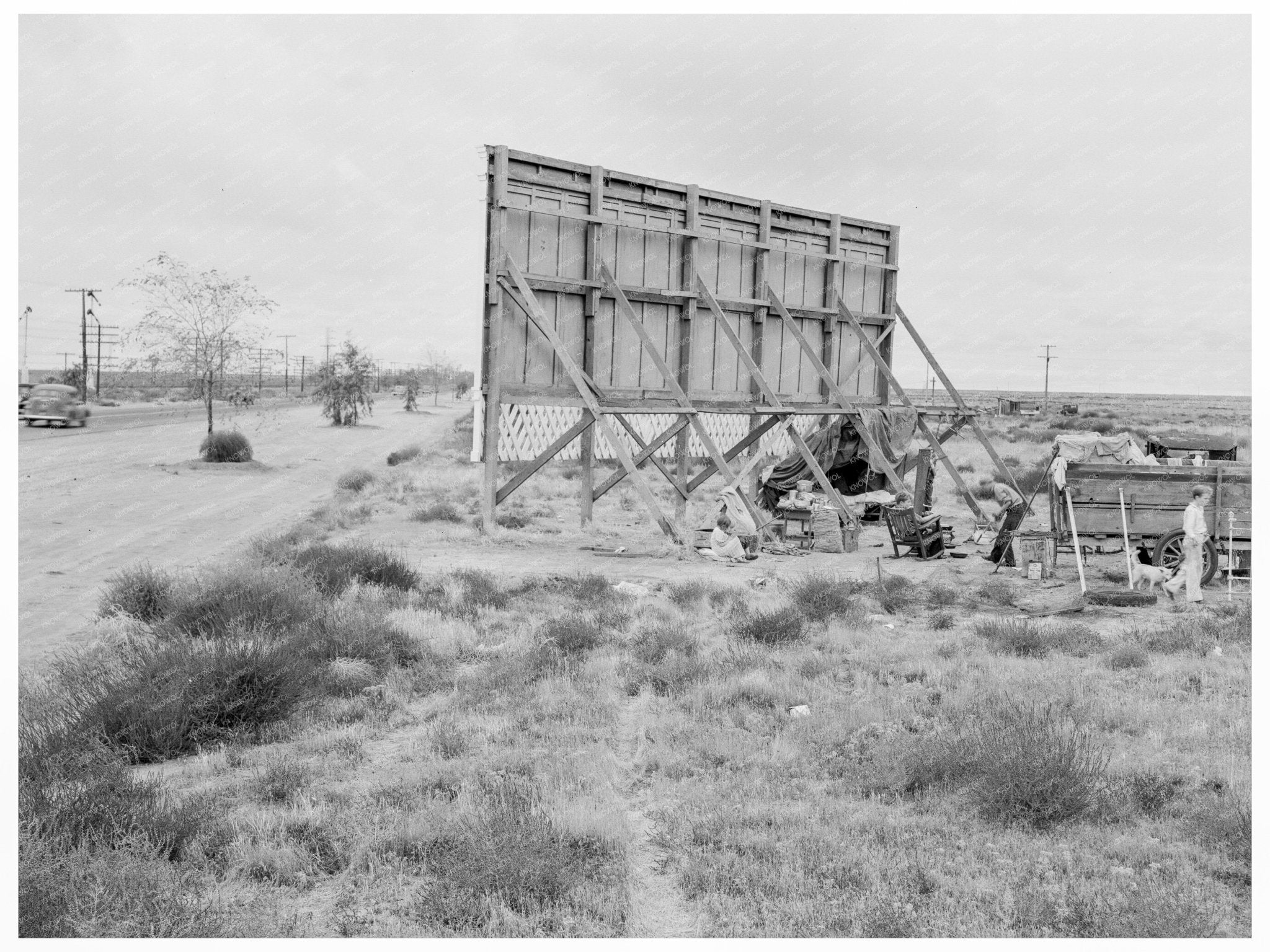 Camping on U.S. Route 99 California 1938 - Available at KNOWOL