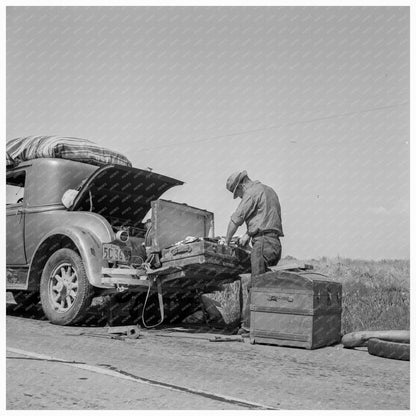 Car Trouble on Highway No 33 San Joaquin Valley 1938 - Available at KNOWOL