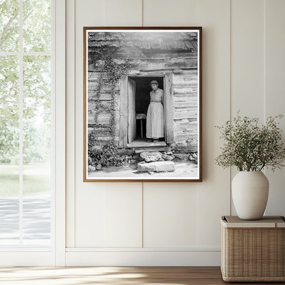 Caroline Atwater in North Carolina Log House 1939 - Available at KNOWOL