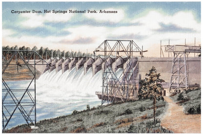 Carpenter Dam Hot Springs National Park Postcard 1930 - 1945 - Available at KNOWOL