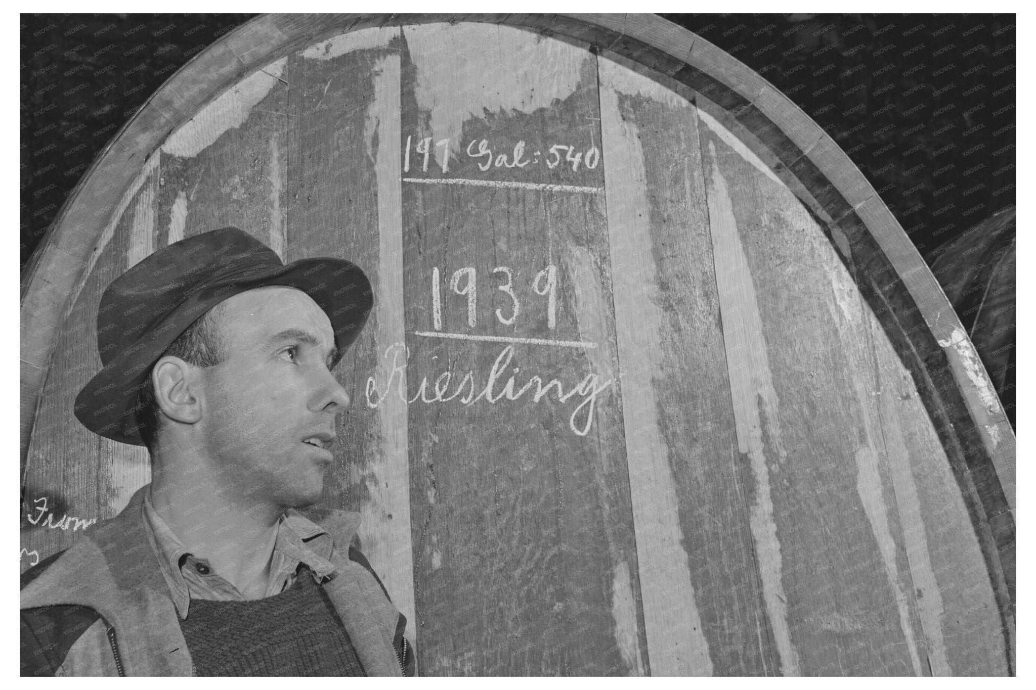 Casks of Aging Wine in Sonoma County January 1942 - Available at KNOWOL