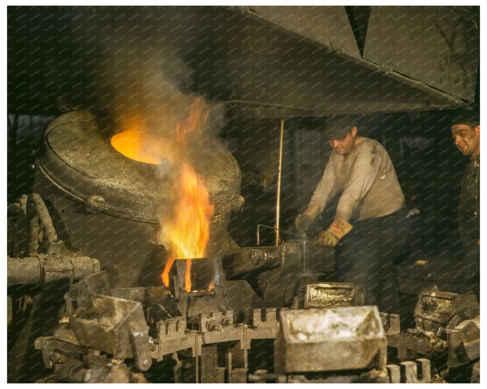 Casting a Billet from Electric Furnace February 1942 - Available at KNOWOL