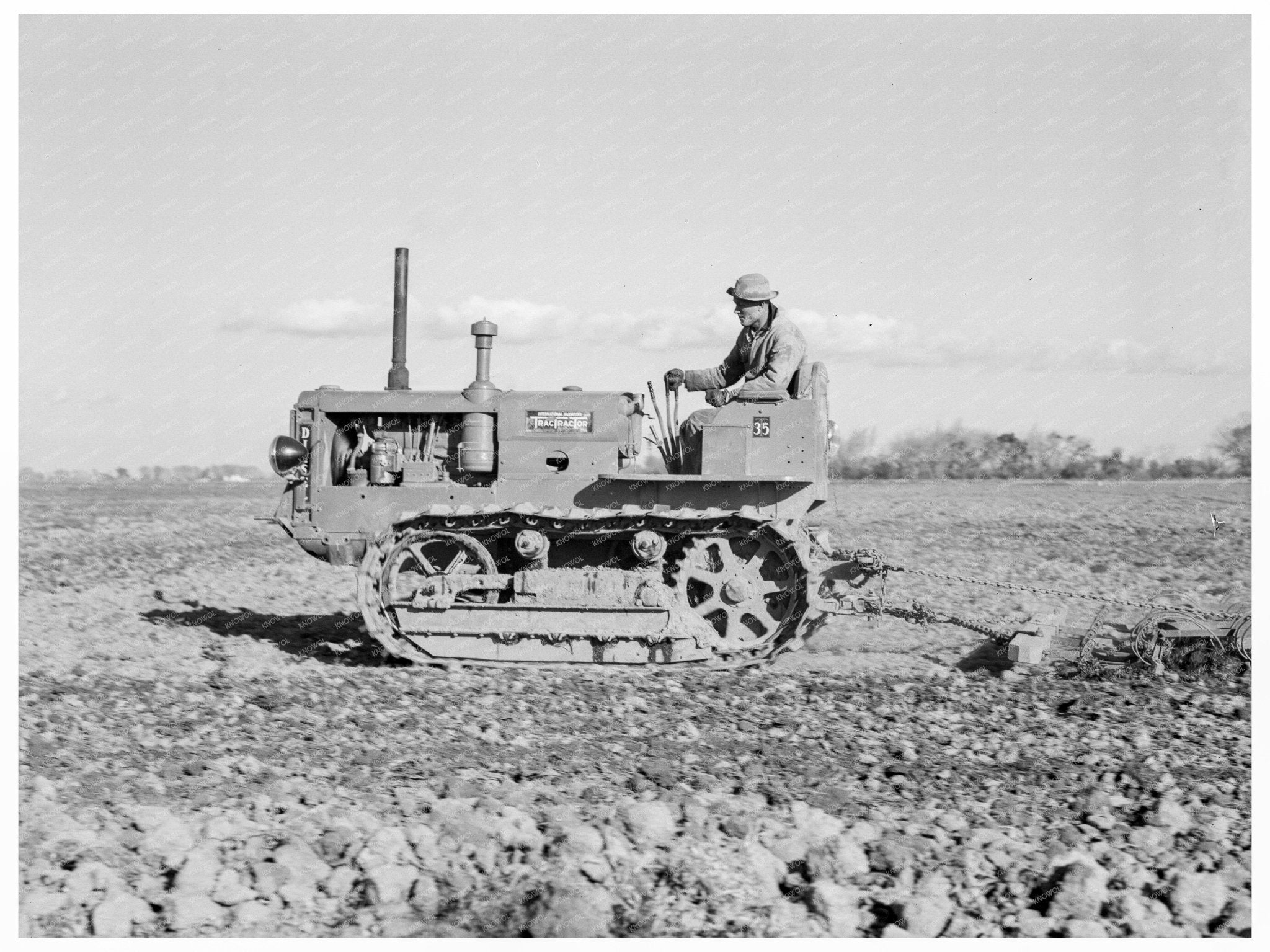 Caterpillar Diesel Tractor in San Joaquin Valley 1939 - Available at KNOWOL