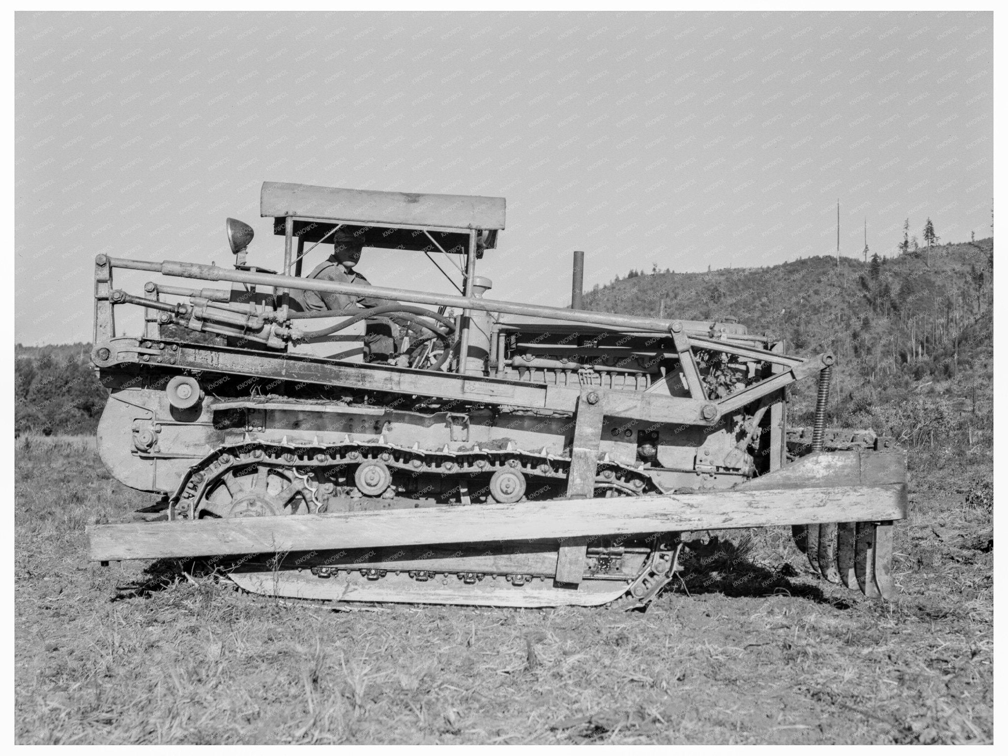 Caterpillar Machine Clearing Land Lewis County 1939 - Available at KNOWOL