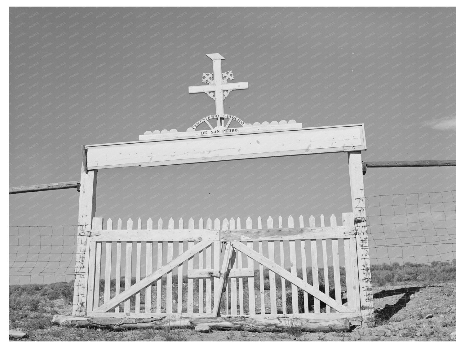 Catholic Cemetery Entrance Questa Taos County New Mexico 1939 - Available at KNOWOL