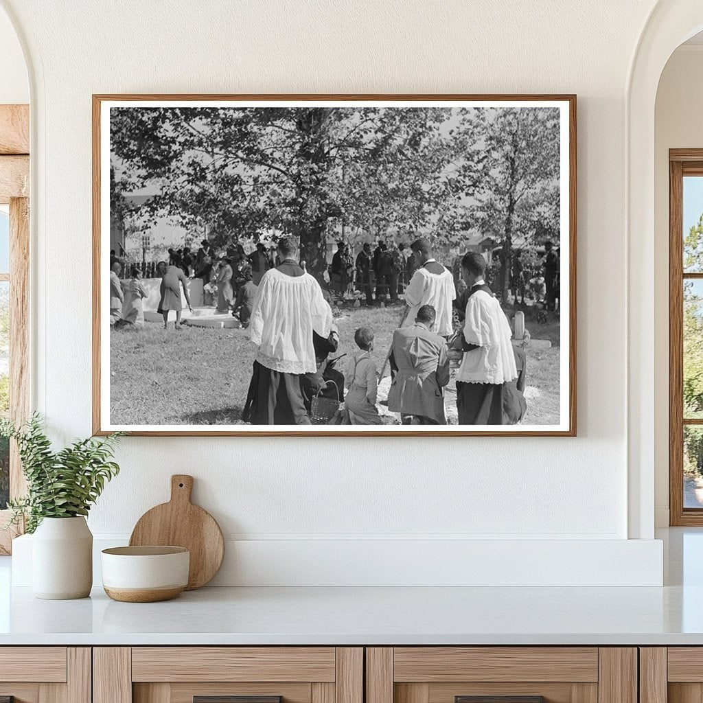 Catholic Priests Bless Congregants at Cemetery November 1938 - Available at KNOWOL