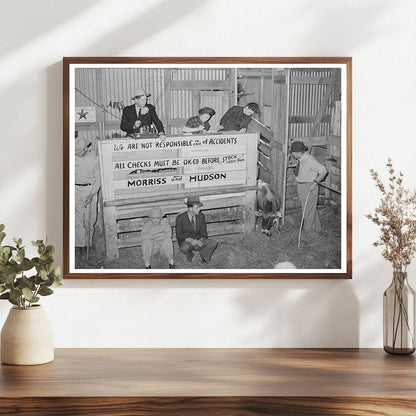 Cattle Auction Barn Scene San Augustine Texas April 1939 - Available at KNOWOL
