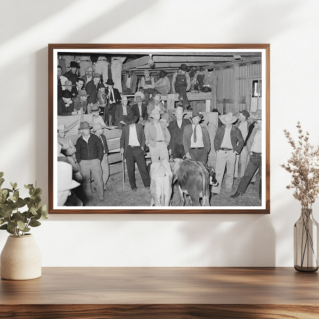Cattle Auction Scene San Augustine Texas April 1939 - Available at KNOWOL