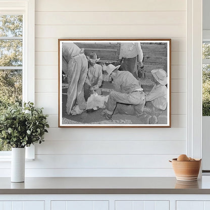 Cattle Branding Scene at Walking X Ranch Marfa 1939 - Available at KNOWOL