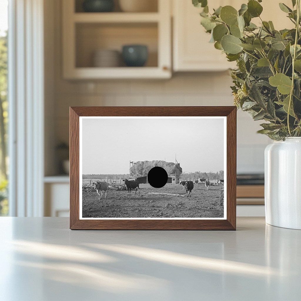 Cattle Grazing Near Straw Barn Little Fork Minnesota 1937 - Available at KNOWOL