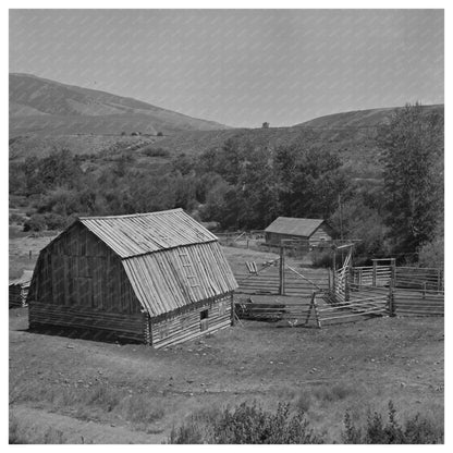 Cattle Ranch Barn and Corrals Lemhi County Idaho 1942 - Available at KNOWOL