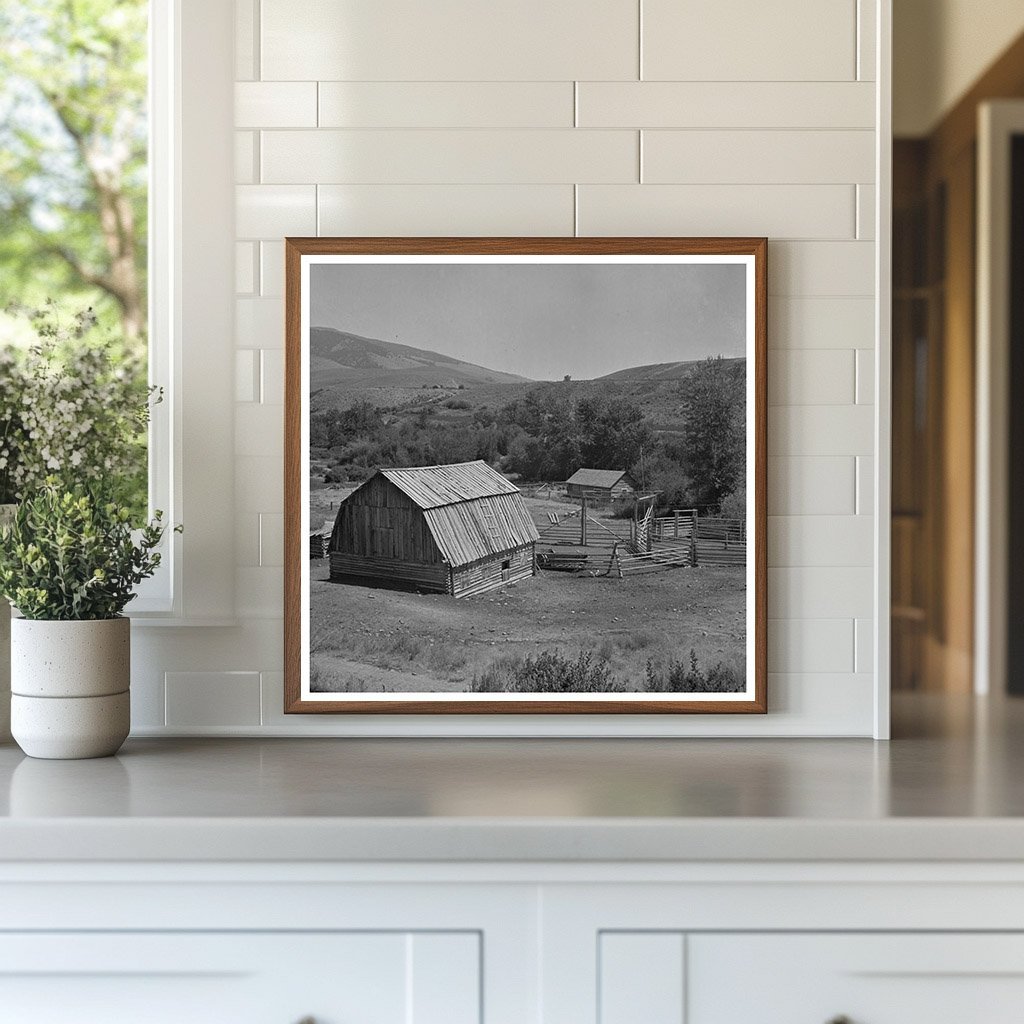 Cattle Ranch Barn and Corrals Lemhi County Idaho 1942 - Available at KNOWOL