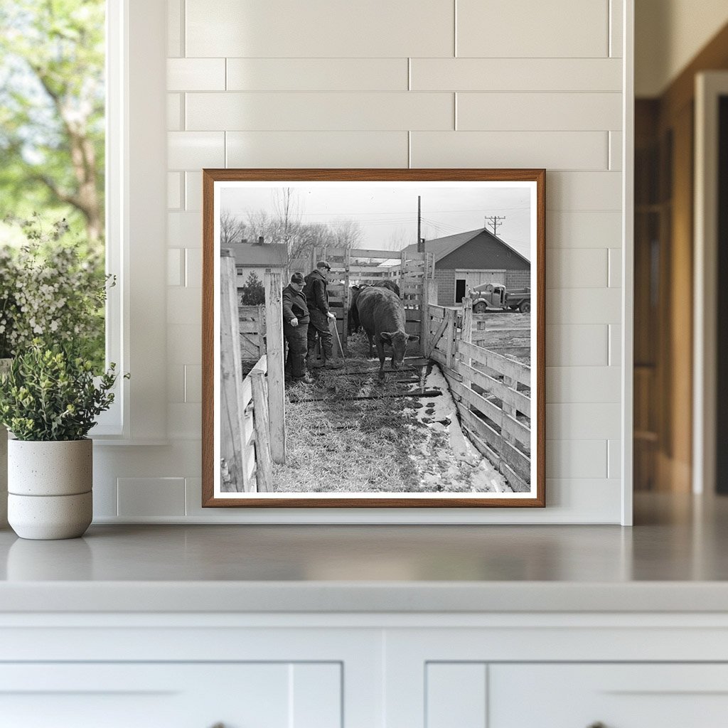 Cattle Unloading at Aledo Stockyards March 1937 - Available at KNOWOL