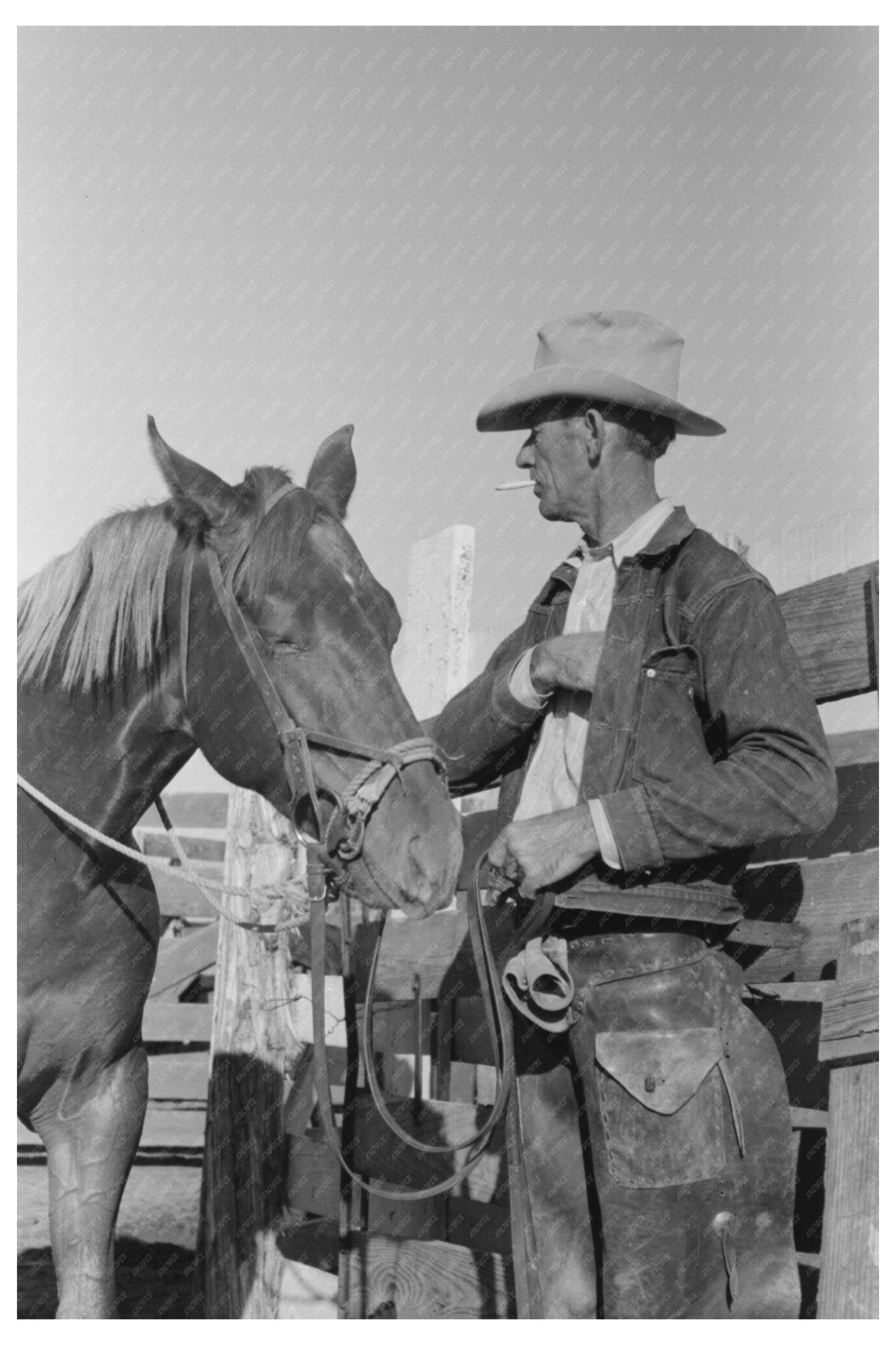 Cattleman and Horse at San Angelo Auction 1939 - Available at KNOWOL